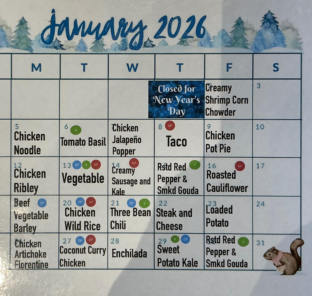Monthly Soup Menu