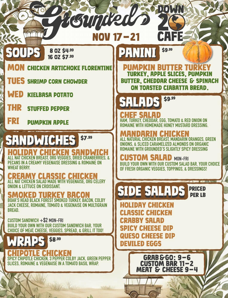 Weekly Deli Menu