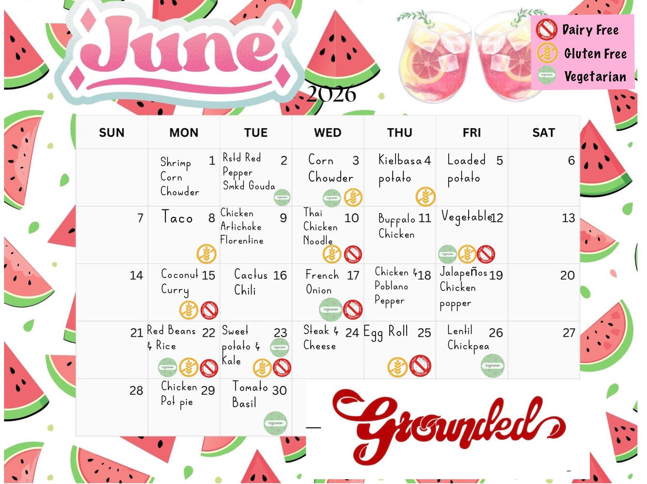 Monthly Soup Menu
